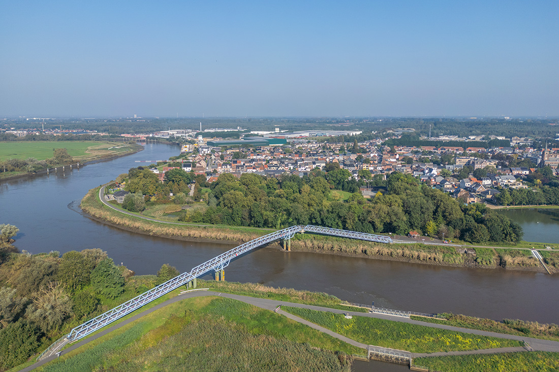 Bostoen energiezuinige appartementen in Rumst Residentie Oris luchtbeeld groene omgeving