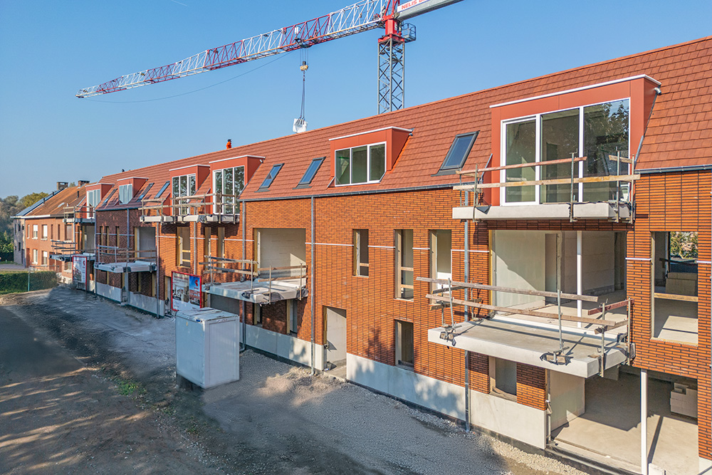 Bostoen energiezuinige appartementen in Rumst Residentie Oris bouwwerf terrassen