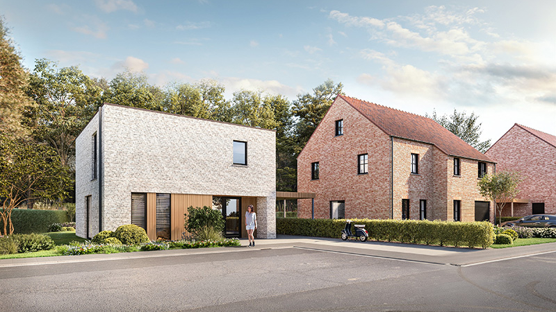 Bostoen nieuwbouwwoningen Maria-Aalter Hof Myrica render voorgevel