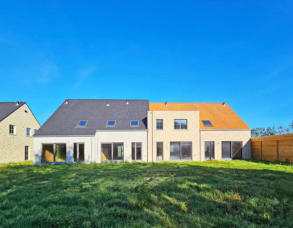 Bostoen landelijke nieuwbouwwoningen in Ramskapelle Hof Teghelrie tuinen