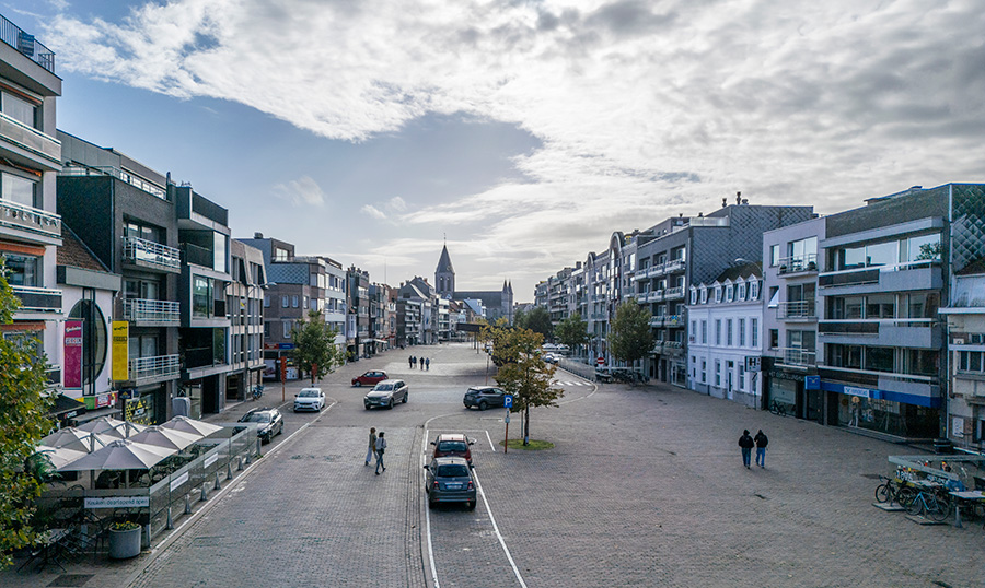 Bostoen Pastorijwoningen Bachte-Maria-Leerne Hof van Leerne Luchtbeeld Stad Deinze Markt