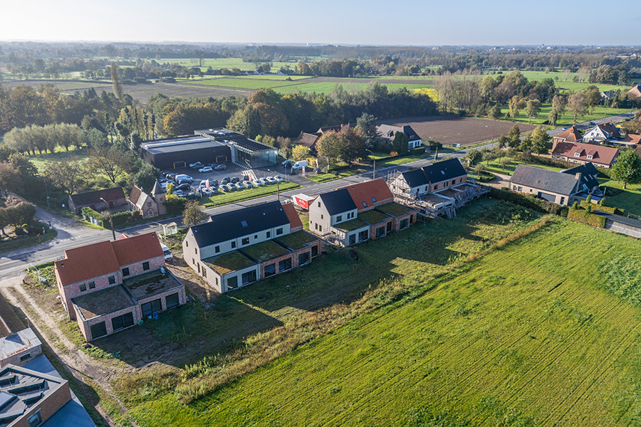 Bostoen Pastorijwoningen Bachte-Maria-Leerne Hof van Leerne Luchtbeeld Tuinen